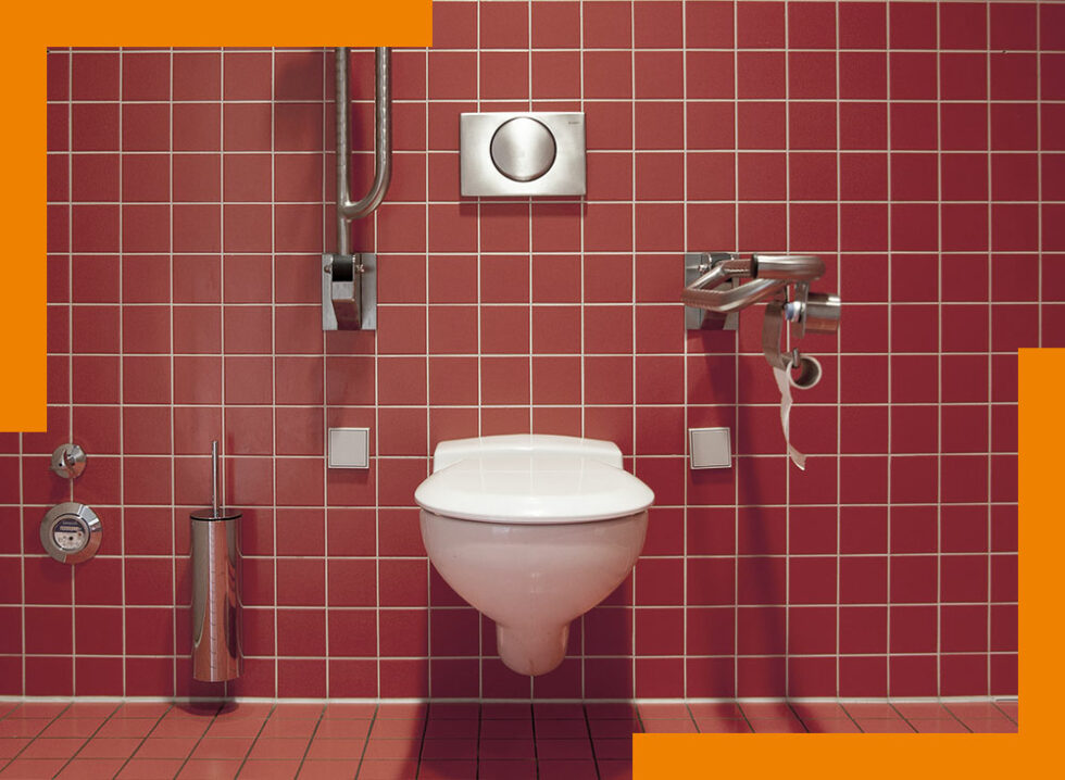 Sanitaire angle orange